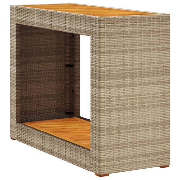 vidaXL Garden Side Table Beige and brown PE rattan Small Durable