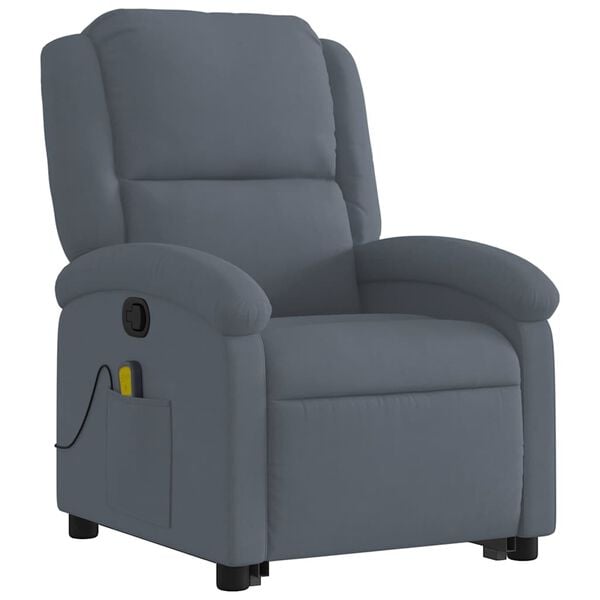 vidaXL Stand Up Massage Recliner Chair Dark grey