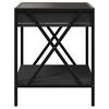 vidaXL Bedside Table Black Engineered wood, glass and steel Medium
