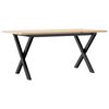 vidaXL Coffee Table X-Frame 39.4"x19.7"x17.7" Solid Wood Pine and Steel