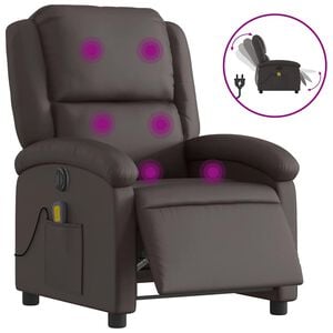 vidaXL Electric Massage Recliner Chair Dark Brown