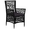 vidaXL Dining Set Black, Dark Grey PE rattan, Steel, Tempered Glass Large