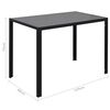 vidaXL Table Black and White Tempered Glass, Iron, Artificial Leather