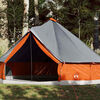 vidaXL Family Tent Tipi 12-Person Gray and Orange Waterproof