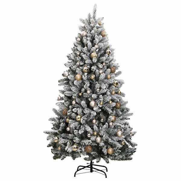 vidaXL Artificial Hinged Christmas Tree 300 LEDs & Ball Set 82.7"