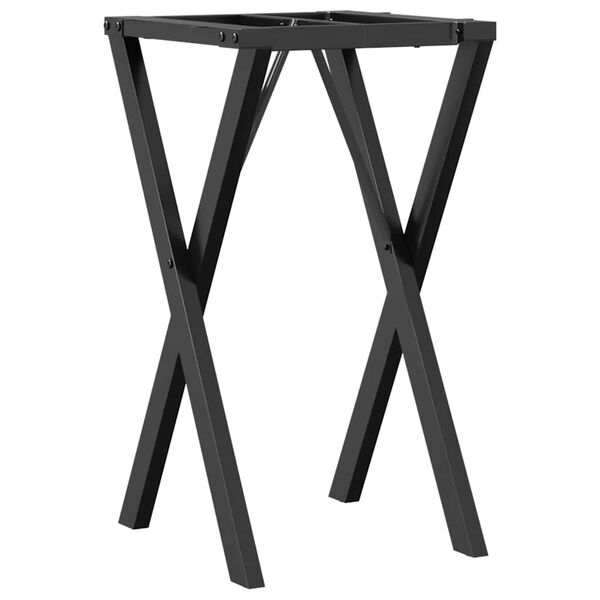 vidaXL Dining Table Leg Black Powder-coated steel Standard Durable
