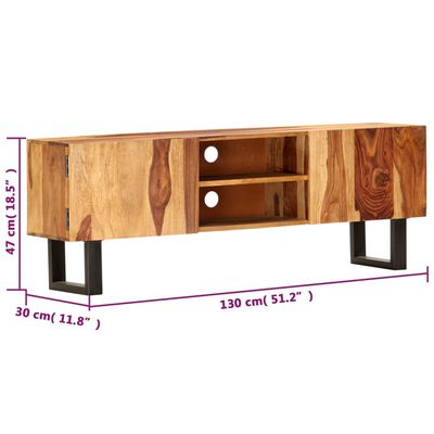 vidaXL TV Cabinet 51.2"x11.8"x18.5" Solid Acacia Wood