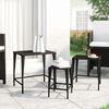 vidaXL Nesting Table Set of 3 Black PE rattan, powder-coated steel Large