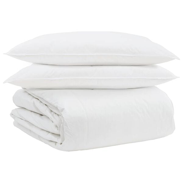 vidaXL Duvet Set with Pillow 3 pcs White Down Feather