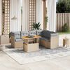 vidaXL Garden Sofa Set Beige, Light Grey