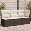 vidaXL Garden Sofa Brown, Cream White