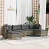 vidaXL Garden Sofa Set Grey PE rattan 100 in long Modular