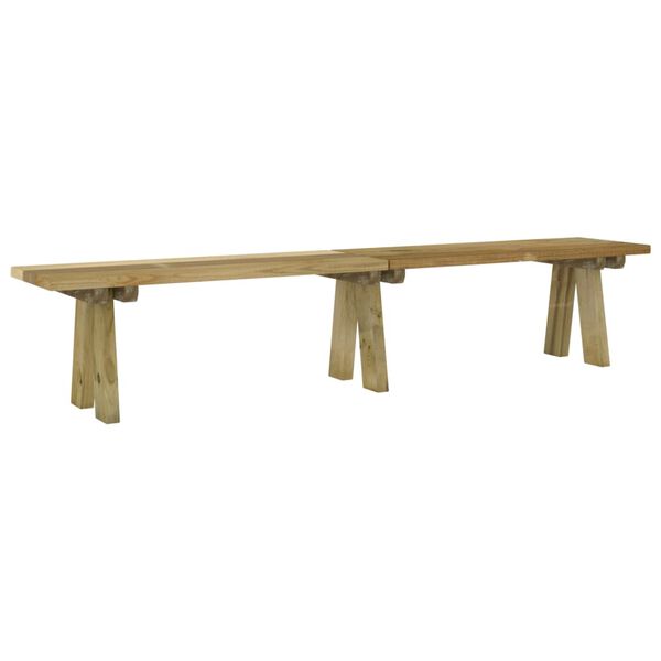 vidaXL Garden Bench Green Impregnated Solid Pinewood 86.6 in Long