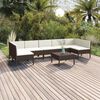 vidaXL Garden Lounge Set Brown, Cream White