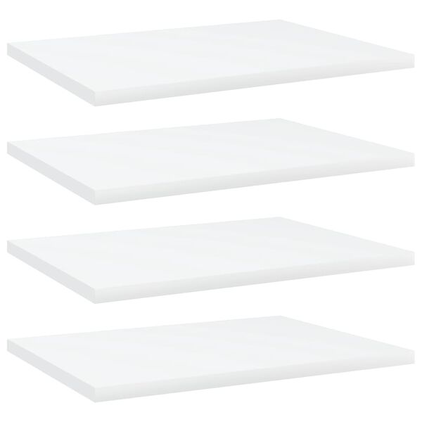 vidaXL Shelf Set of 4 White Engineered wood 15.7x11.8x0.6 in Simple