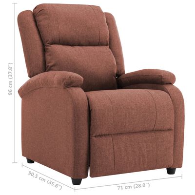 vidaXL TV Recliner Chair Brown Fabric