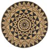 vidaXL Area Rug Natural and black Braided jute 59.1 in diameter Durable