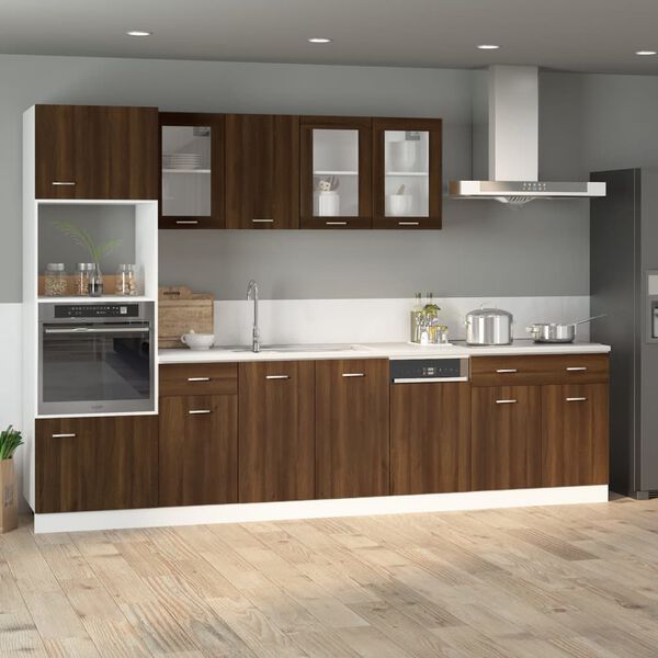 vidaXL Drawer Bottom Cabinet Brown Oak Engineered Wood Standard Cabinet