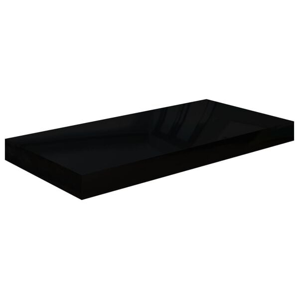 vidaXL Wall Shelf Set of 4 High gloss black Honeycomb MDF, metal
