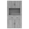 vidaXL Highboard Grey Sonoma Engineered Wood Large Highboard