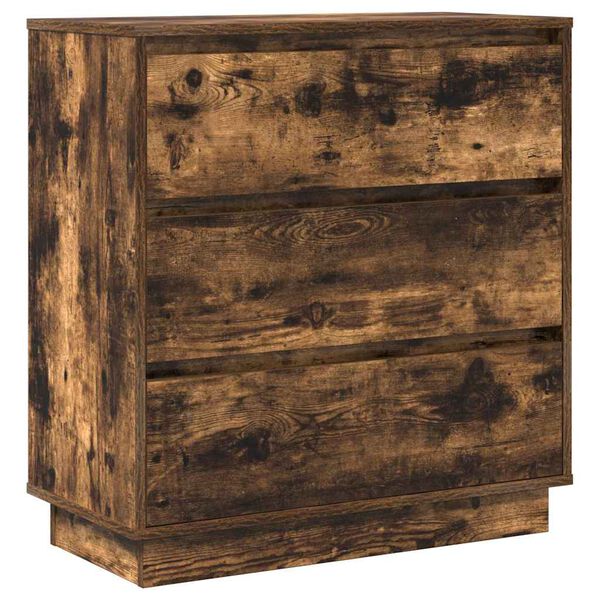 vidaXL Bedside Cabinet with Drawer Smoked Oak 27.95 x 13.58 x 29.53 in