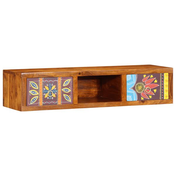 vidaXL Wall-mounted TV Cabinet Multicolor Solid Acacia wood, Engineered wood