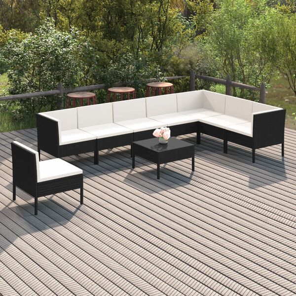 vidaXL Garden Lounge Set Black