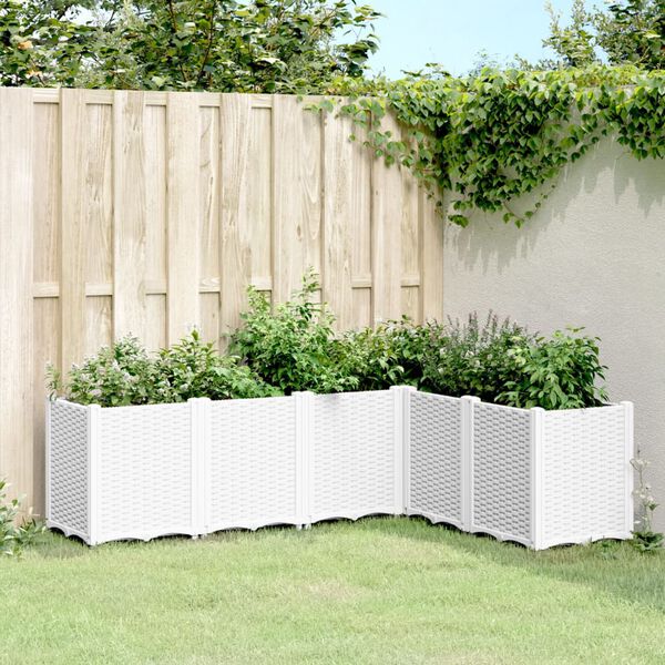 vidaXL Garden Planter White Polypropylene Large Modular Garden Planter