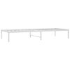 vidaXL Bed Frame White Powder-Coated Steel 31.5 x 79 inches Bed Frame