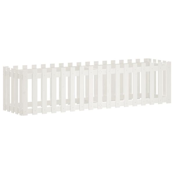 vidaXL Garden Raised Bed White Solid Pine Wood Large Durable