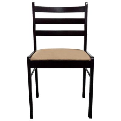 vidaXL Dining Chairs 2 pcs Brown Solid Rubber Wood and Velvet