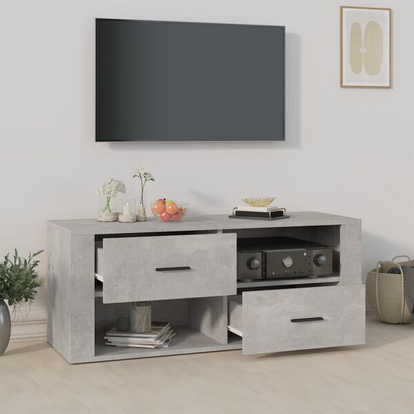 vidaXL TV Cabinet Concrete gray Engineered wood Medium TV Cabinet