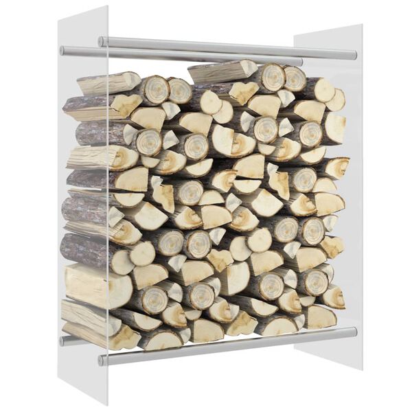 vidaXL Firewood Rack Transparent 31.5x13.8x39.4" Tempered Glass