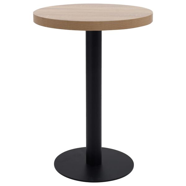 vidaXL Bistro Table Light brown MDF Small Simple Bistro Table Round