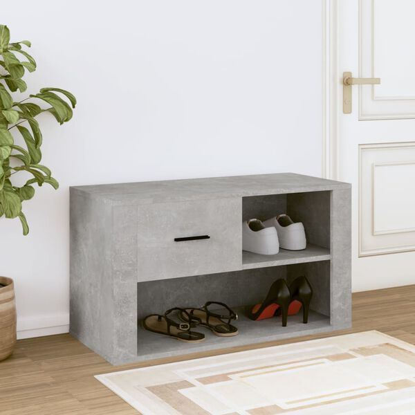 vidaXL Shoe Cabinet Concrete Grey Engineered Wood Medium Shoe Cabinet