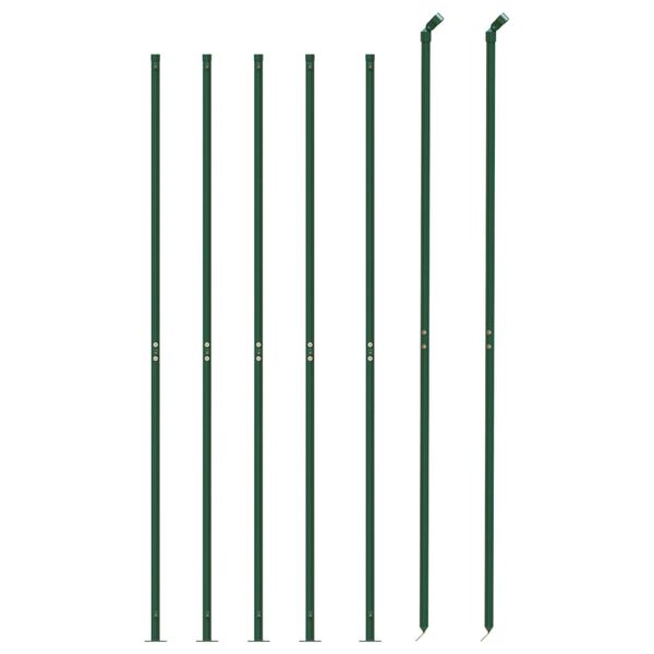 vidaXL Wire Mesh Fence with Flange Green 7.2x32.8'