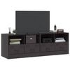 vidaXL TV Cabinet Set of 2 Black Cold-rolled steel 26.4x15.4x17.3 in
