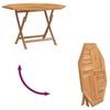 vidaXL Garden Table Brown Solid teak wood Medium Foldable