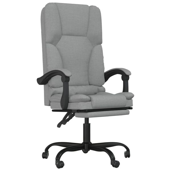 vidaXL Massage Office Chair Light gray Polyester (fabric), Metal, Plywood