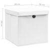 vidaXL Storage Box Set of 10 White Non-woven Fabric Medium Foldable