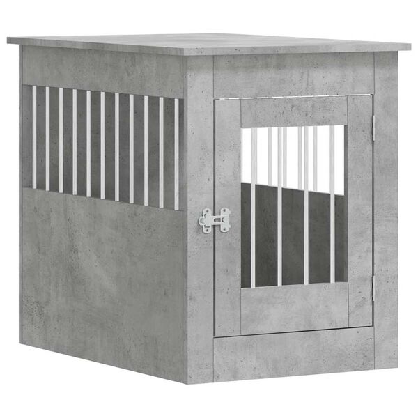 vidaXL Dog Crate Furniture Concrete Grey Engineered wood, Steel Medium