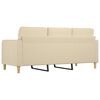 vidaXL 3-seater Sofa Cream Fabric (100% polyester), Metal, Textilene