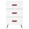 vidaXL Bedside Cabinet White Engineered wood, iron, PU artificial leather