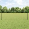 vidaXL Fence with Post Grey 1.64 x 32.81 ft Steel and PVC