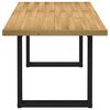 vidaXL Dining Table Natural and Black Solid pine wood 70.9 x 35.4 in