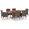 vidaXL Garden Dining Set Brown, Cream White