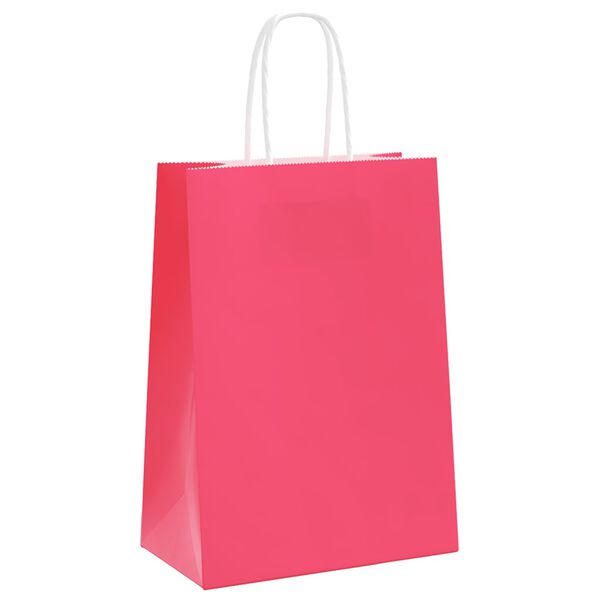 vidaXL Paper Bags 50 pcs with Handles Pink 5.9x3.1x8.3"