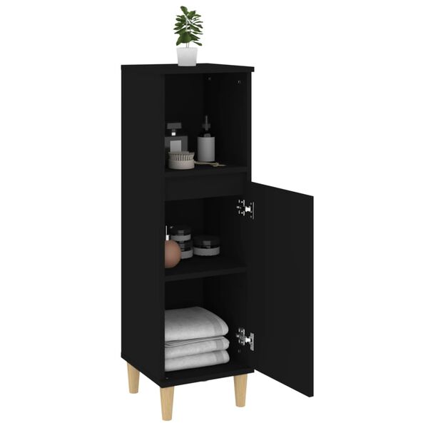 vidaXL Bathroom Cabinet Black Engineered wood Bathroom Cabinet