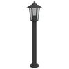 vidaXL Outdoor Floor Lamp Black Stainless Steel, Polycarbonate Medium