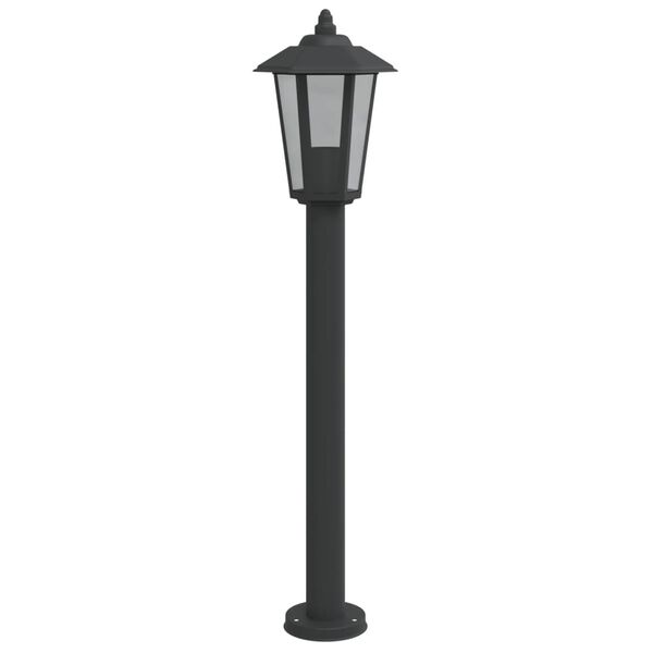 vidaXL Outdoor Floor Lamp Black Stainless Steel, Polycarbonate Medium